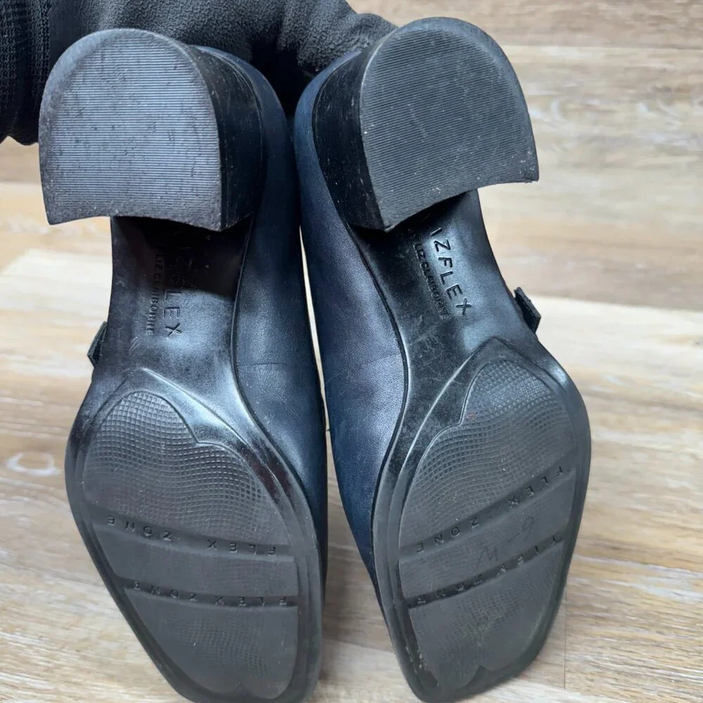 Liz Claiborne Liz Flex Conform Navy Blue Block Heel Shoe Women's Size 7